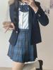 QOOLY JK Uniform Cosplay Student School Jacket Fashion JK Cos Costume Navy Blue Size S Women's