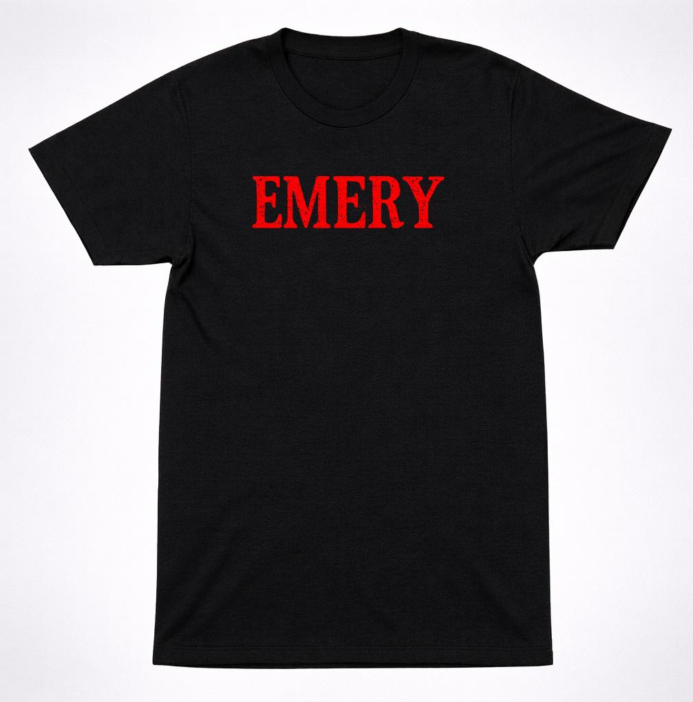 Emery Red Emblem Text Logo T-Shirt Post-Hardcore Emo Rock Band Tee