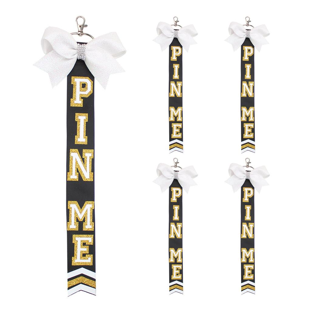 Set of 5 Cheer Team Ribbon Keychains Set Cheerleading Key Accessories for Sports Event and Team Building Activities