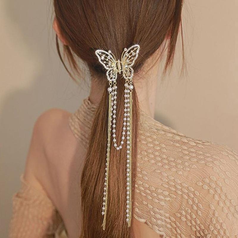 Butterfly Tassel Hair Clip Design Simple Temperament Side Clip Shark Hair Clip Hair Accessories