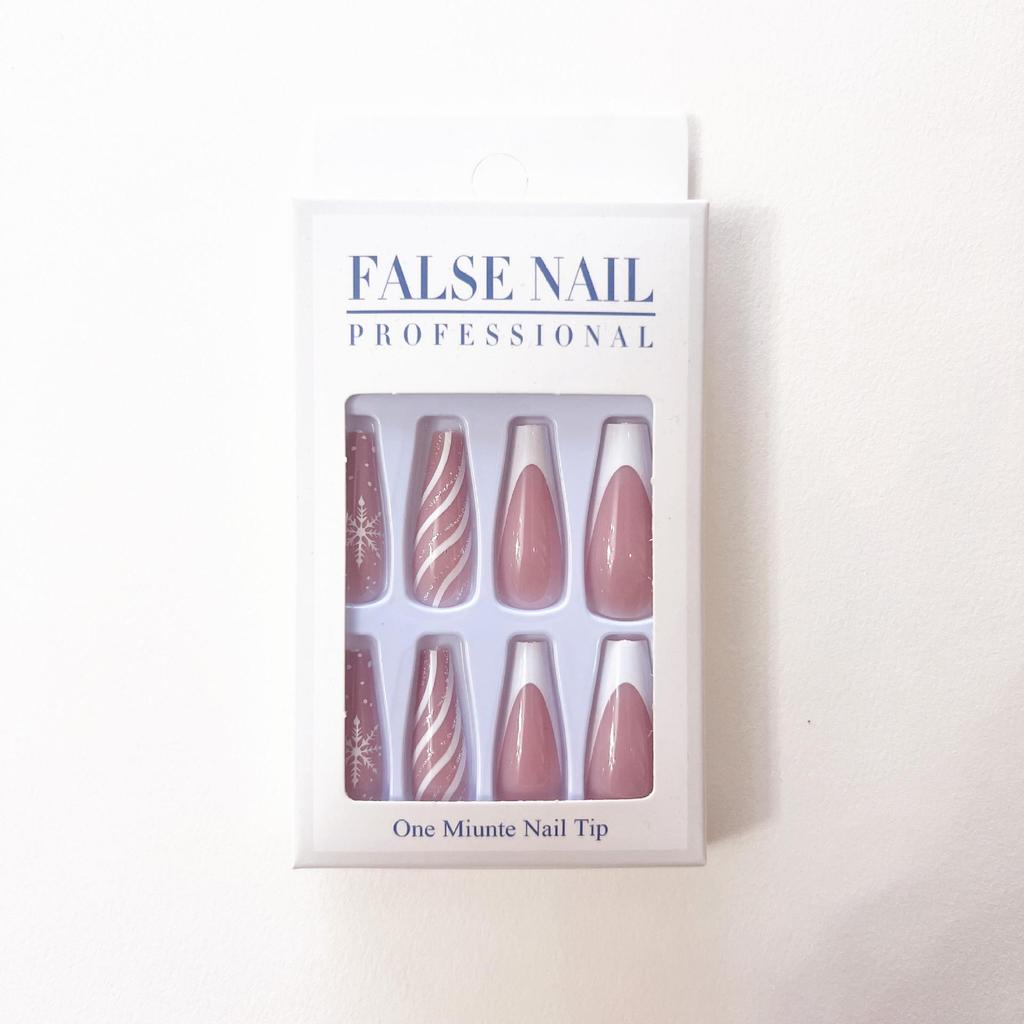 European and American Christmas Snowflake Wave Pattern Wearable Removable False Nail Stickers