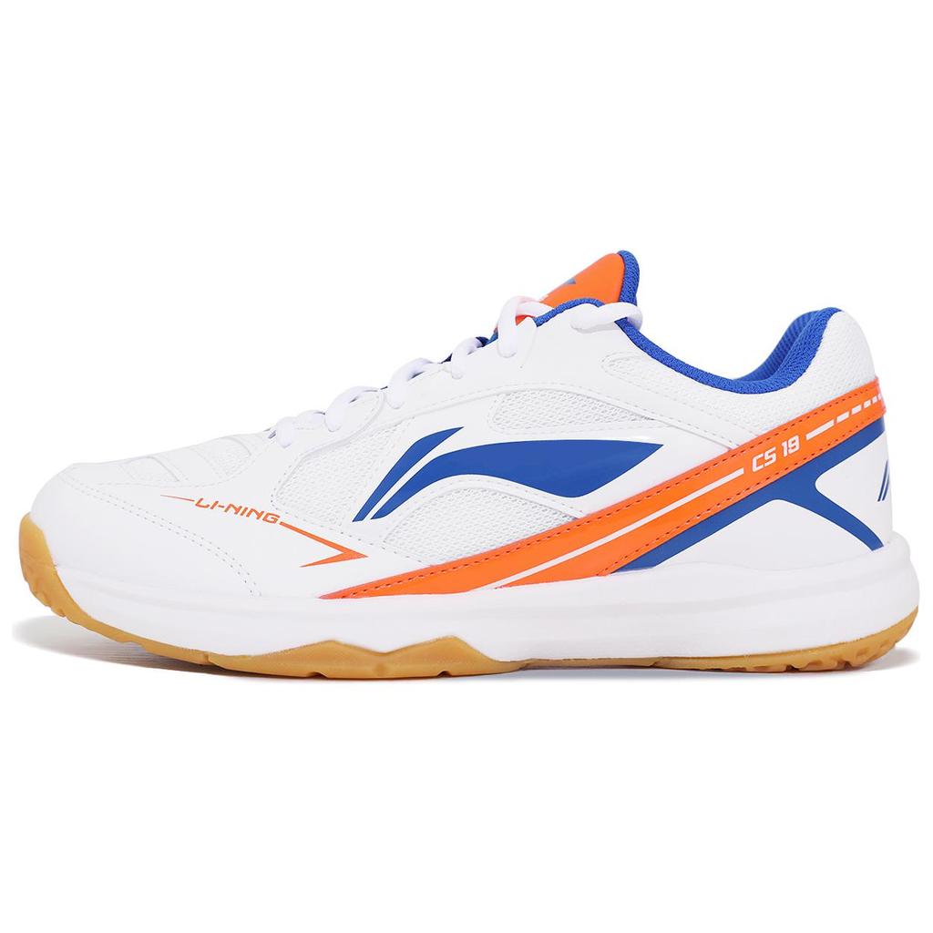 Кроссовки для бадминтона Li Ning Rubber Non-Slip, износостойкие, средней высоты, унисекс, оранжево-синие, AYTT039-3