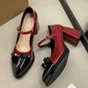 2024 High Heels Lolita Women Shoes Bow 2024 New 2024 Mary Jane Summer Shoes Women Shallow Sandals Dress Party Mujer Zapatos Pumps