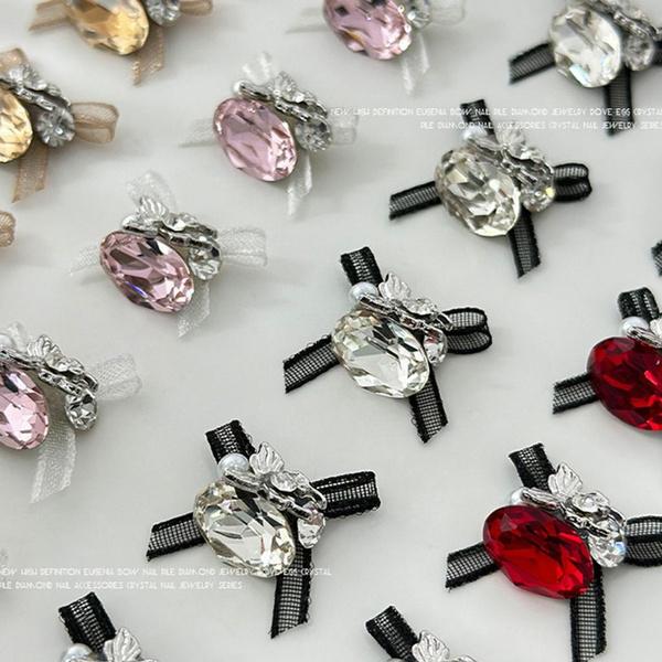 4 шт. Изысканные банты со стразами, чтобы добавить модности вашим ногтям для женщин и девочек ZHE