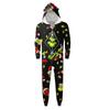 Christmas Print Family Matching Hooded Long Sleeved Zippered Jumpsuit Set