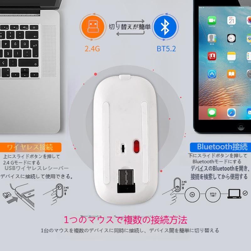 Wireless Bluetooth with Rhinestone DPI Artificial Diamond Light with for Compatible with and Android Mouse, 2.4G, Rechargeable, Cover, Three-Level