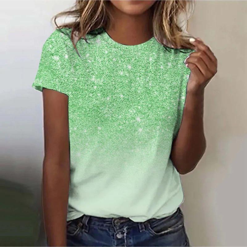 Женская уличная модная футболка Dreamy Star с 3D-печатью, короткий рукав, универсальная, для повседневной носки, свободная, с круглым вырезом, женская одежда
