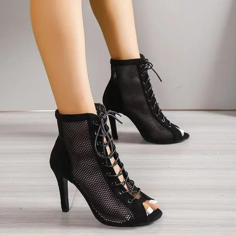Zapatos de baile de mujer, сандалии, сальса, танго, модная вечеринка, Cut Web, Nuevos Tacones de Verano