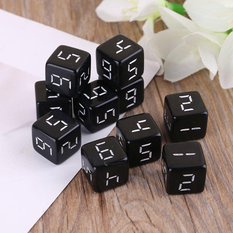 10 шт. D6 шестигранные игральные кости квадратные для вечеринки, ночного клуба, ролевые игры 15 мм