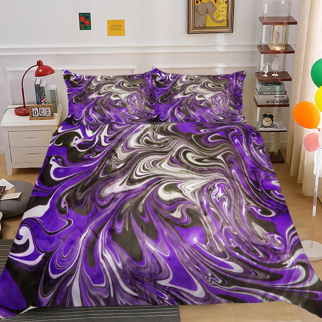 High Definition Digital Printed Bedding Set with Colorful Geometric Patterns, Quilt Covers, Pillowcases, Ultra-fine Fiber Fabric, Soft Home Decoration