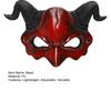 Маска Демона на половину лица Реалистичная Красная Маска Сатаны Козла с регулируемым ремешком Костюм для Хэллоуина, косплея, вечеринки