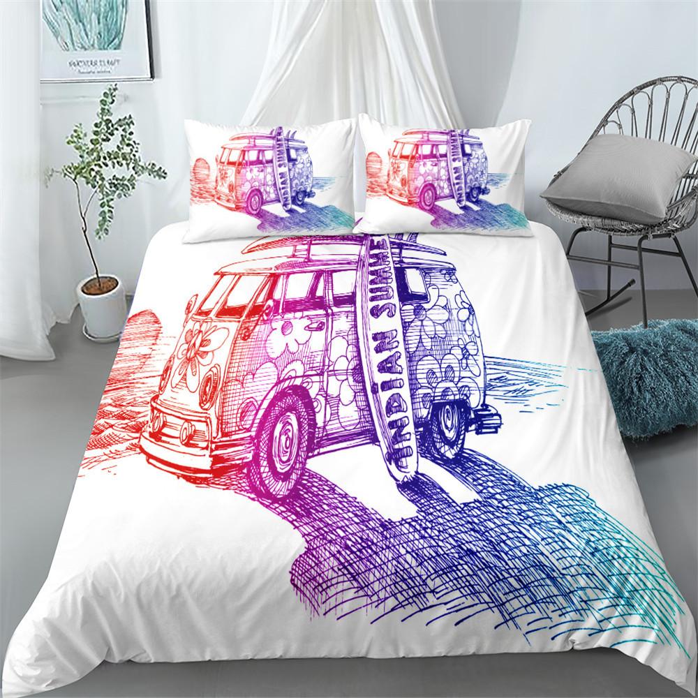Комплект постельного белья Indian Hippies Van Single Twin Double Queen King Cal King Size Комплект постельного белья