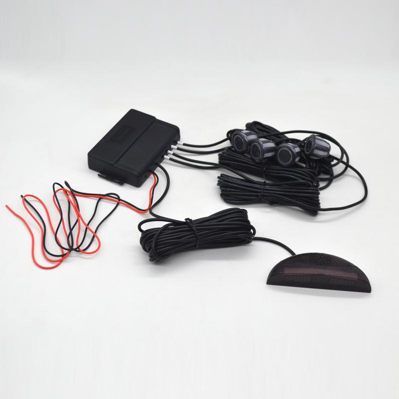 QXNY Car 4 Parking Sensors Kit Rear Backup Radar Parktronic System Reverse Assist Distance Detection Vehicle Buzzer Voice Alarm