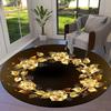 1pc Office Carpet Chair Mats Golden Rose Wreath Design Perfect for Decorating Office Chairss, Or Bedrooms.YDT505