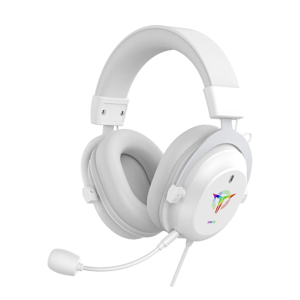 Новая игровая гарнитура с RGB-подсветкой и микрофоном, удобная для длительных игровых сессий, проводная, для подключения к ПК.