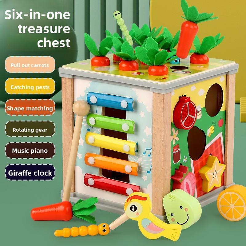 Wooden Kids Educational Toy With Sixinone Play Set For Early Learning And Development