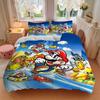 Mario'S Adventure Space Print 3Pcs Bedding Setduvet Cover With 2 Bedropillowcase Home Birthday Gift