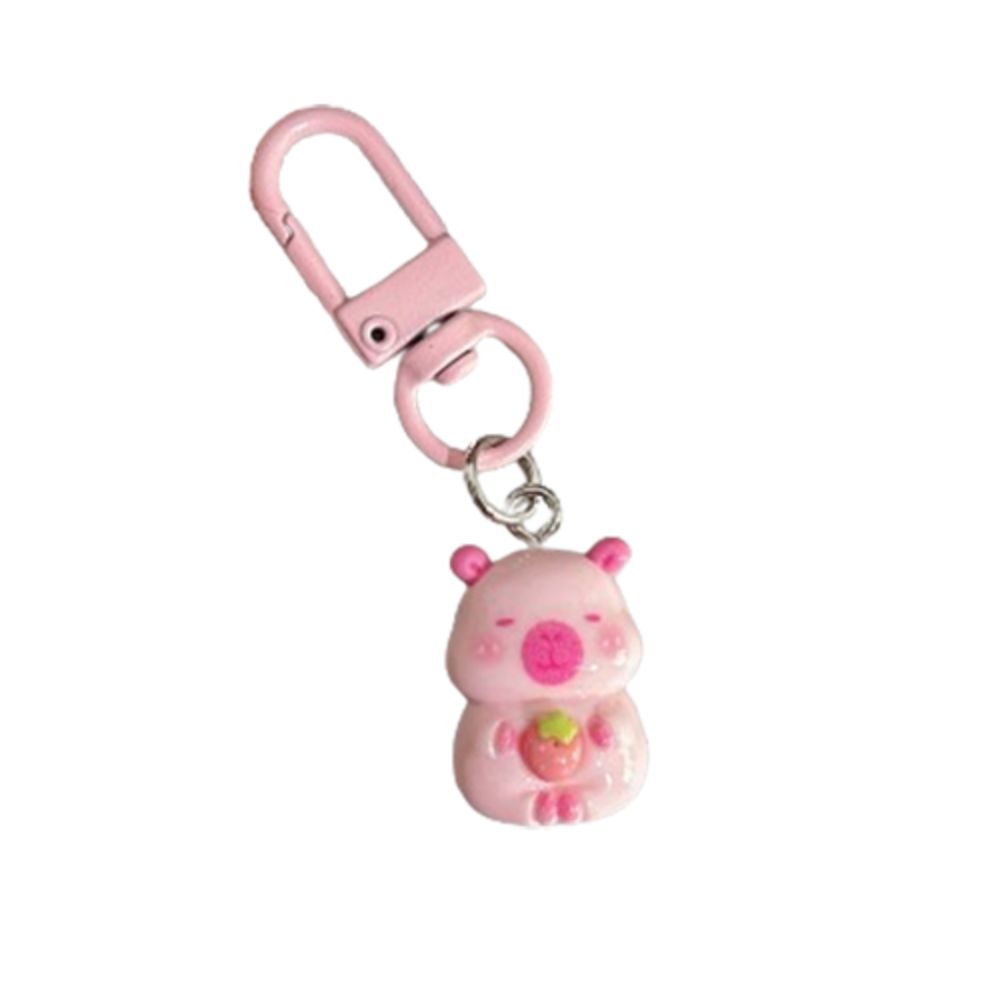 Creative Pink Capybara Keychain Cute Animal Keyring Capybara Bag Hanging  Backpack Decor