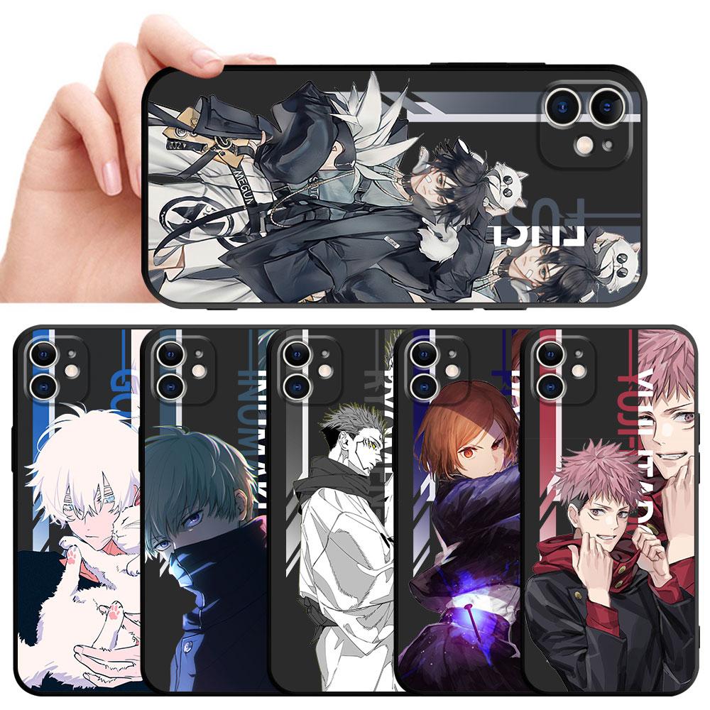 Black Soft Phone Case For Iphone 11 13 Pro 14 Pro Max Se 12 Mini Xs X 8 Plus 7 6s Xr 13pro 11 Pro Coque Jujutsu Kaisen Cover