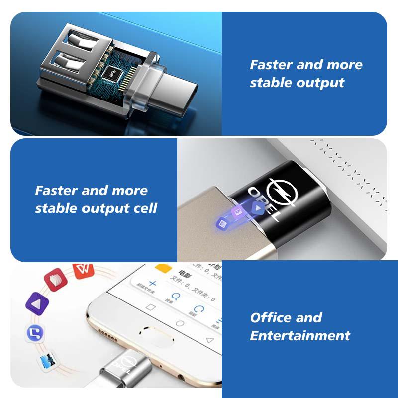 AAAYS1 Car Type-C To USB-A Interface Mini Converter Charging Adapter For Opel Astra G H J K F Corsa D Zafira B Insignia Mokka Regal