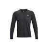 Solid Logo Print Crew Neck Long Sleeve T-Shirt Men Tops Black 1361610-001