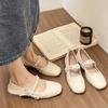 French Xiaoxiangfeng Flat-bottomed Comfortable Single Shoes Soft Leather Mary Jane Women's Shoes 2025 Summer and Autumn New Temperament Gentle Wind