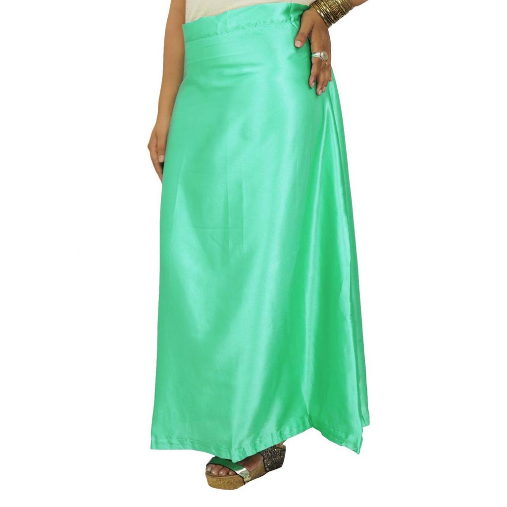 Индийская атласная шелковая юбка из Болливуда, твердая подкладка для сари