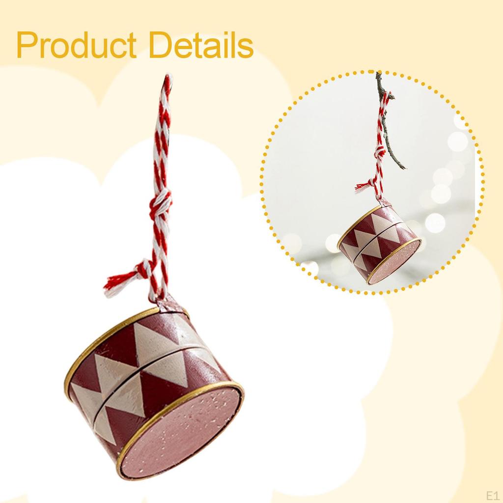 Christmas Decoration Hanging Drum Ornament Lightweight Reusable Iron Suitable for Party Office Home