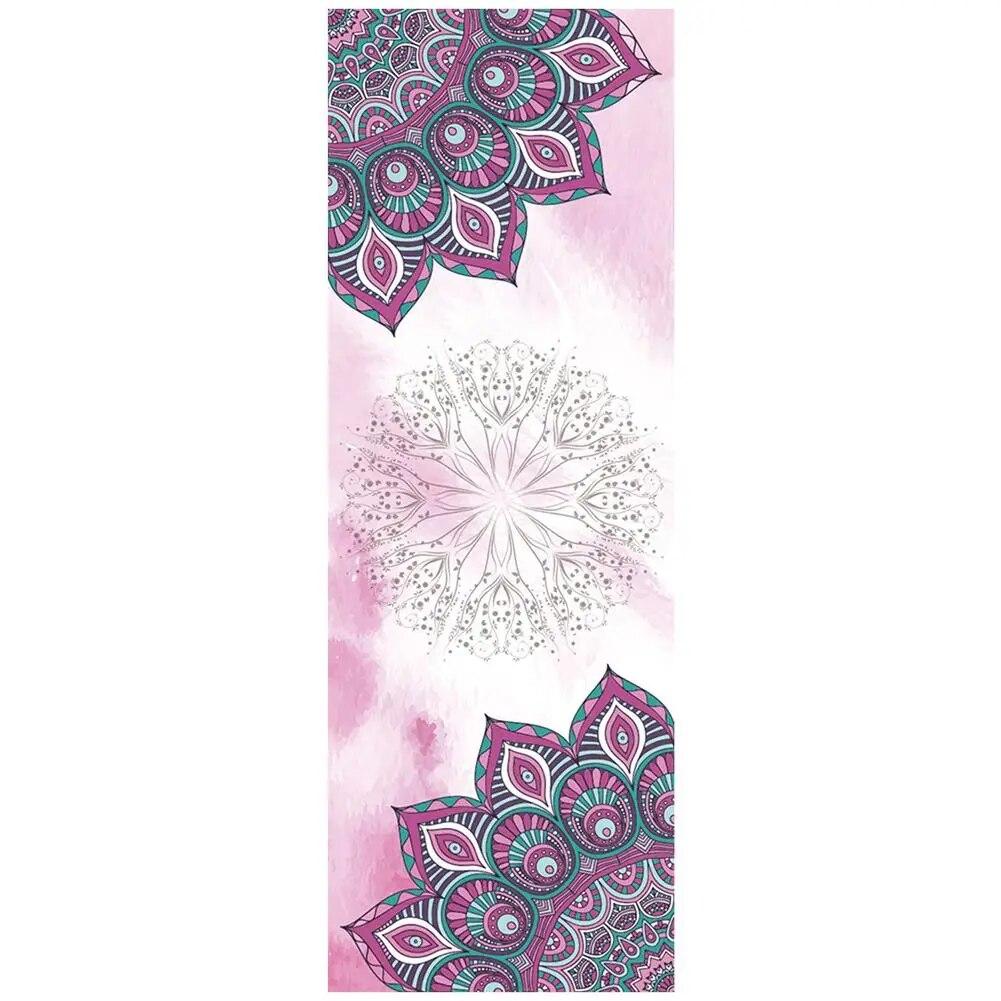 Полотенца для йоги, микрофибра с принтом для фитнеса, спортивные путешествия, быстросохнущий впитывающий пот коврик для тренировок, чехол для пилатеса, тренажерного зала, одеяло для йоги