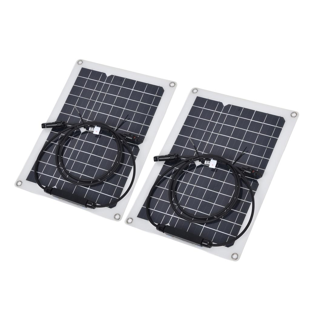 2 Pcs Solar Panels Kit 15W Portable Monocrystalline Solar Panel Charger for Outdoor Boat Caravan RV