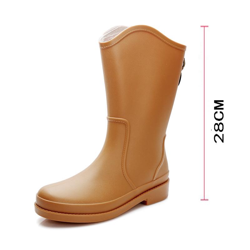 Стильные и простые школьные резиновые сапоги женские водонепроницаемые и нескользящие водонепроницаемые сапоги износостойкая верхняя обувь кухонные рабочие рукава женская обувь