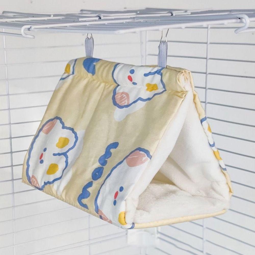 Cartoon Pet Sleeping Bed Cute Triangular Cotton Nest Easy to Use Parrot Warm Hammock  Intoor