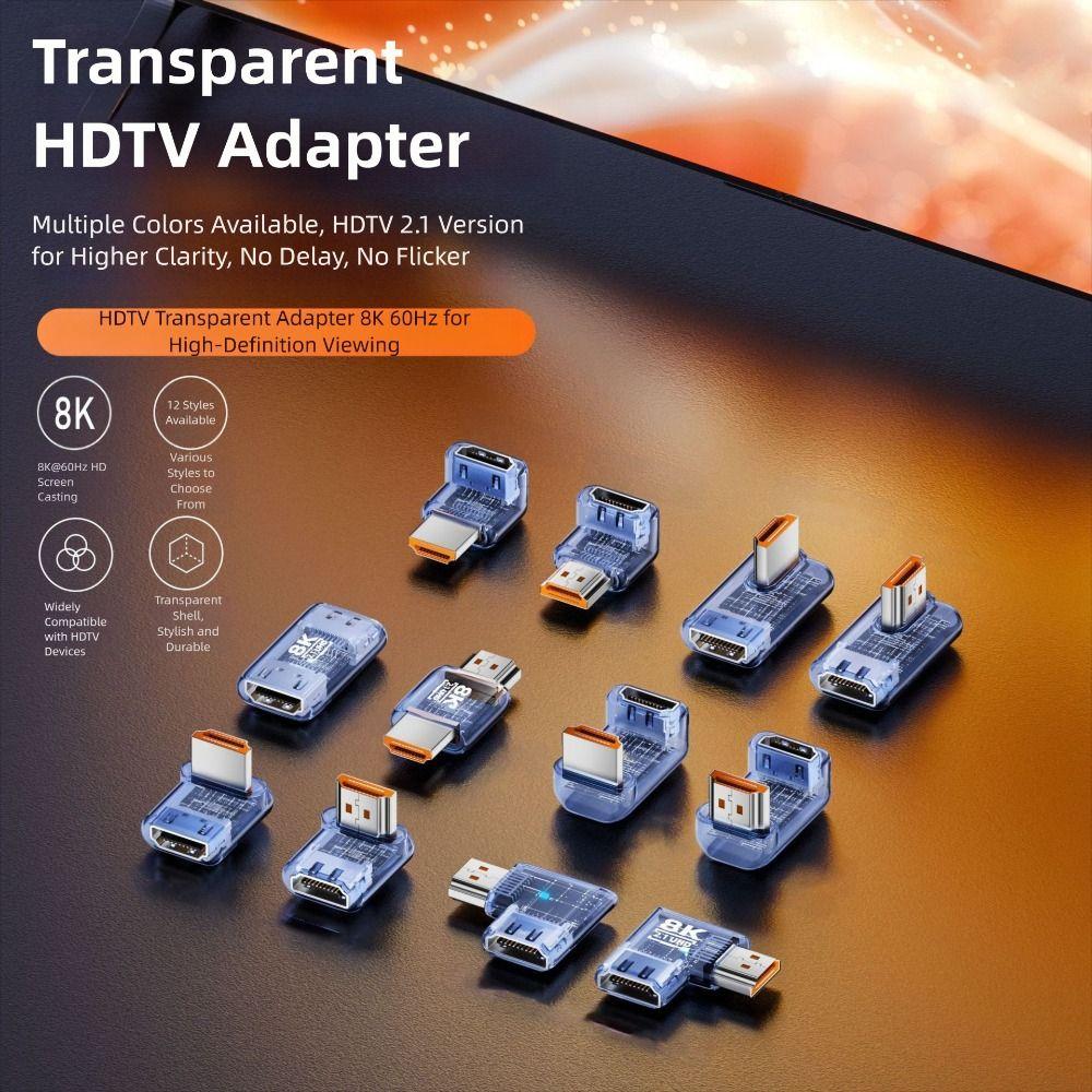 HDTV Male to Female Adapter 8K 60HZ Interface Protector HDTV Coupler UHD2.1 Extender Connector for Laptop TV Box