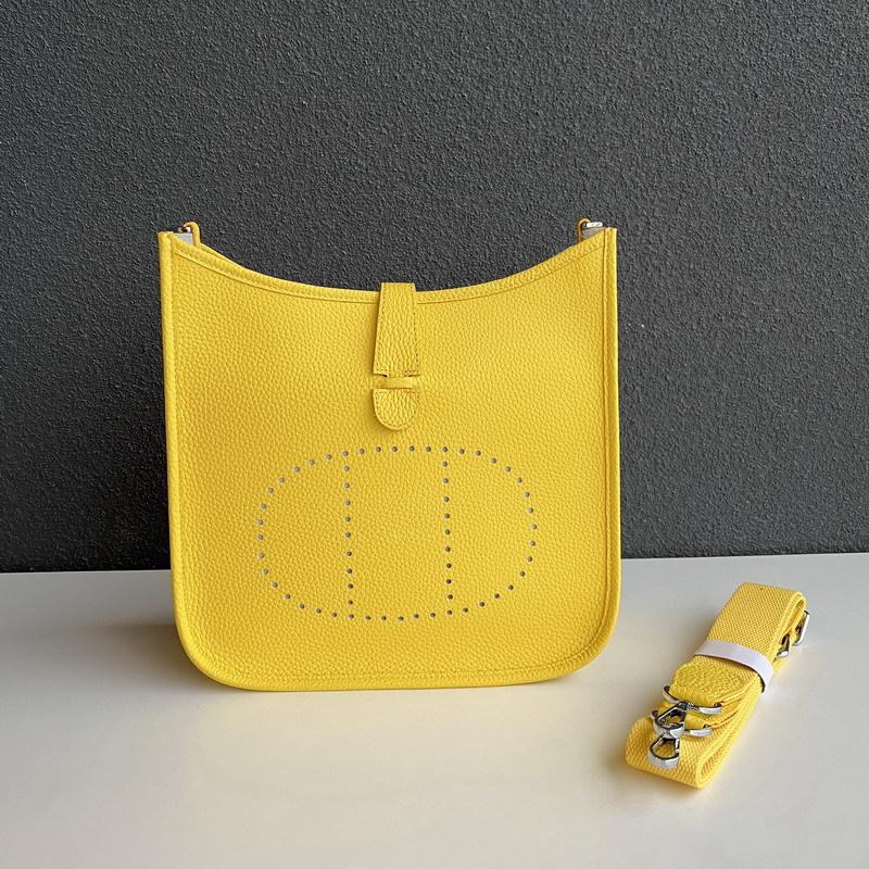 New Genuine Leather Top Layer Cowhide Lychee Pattern Men's And Women's Universal Hollow Crossbody Bag Genuine Leather Women's Bag