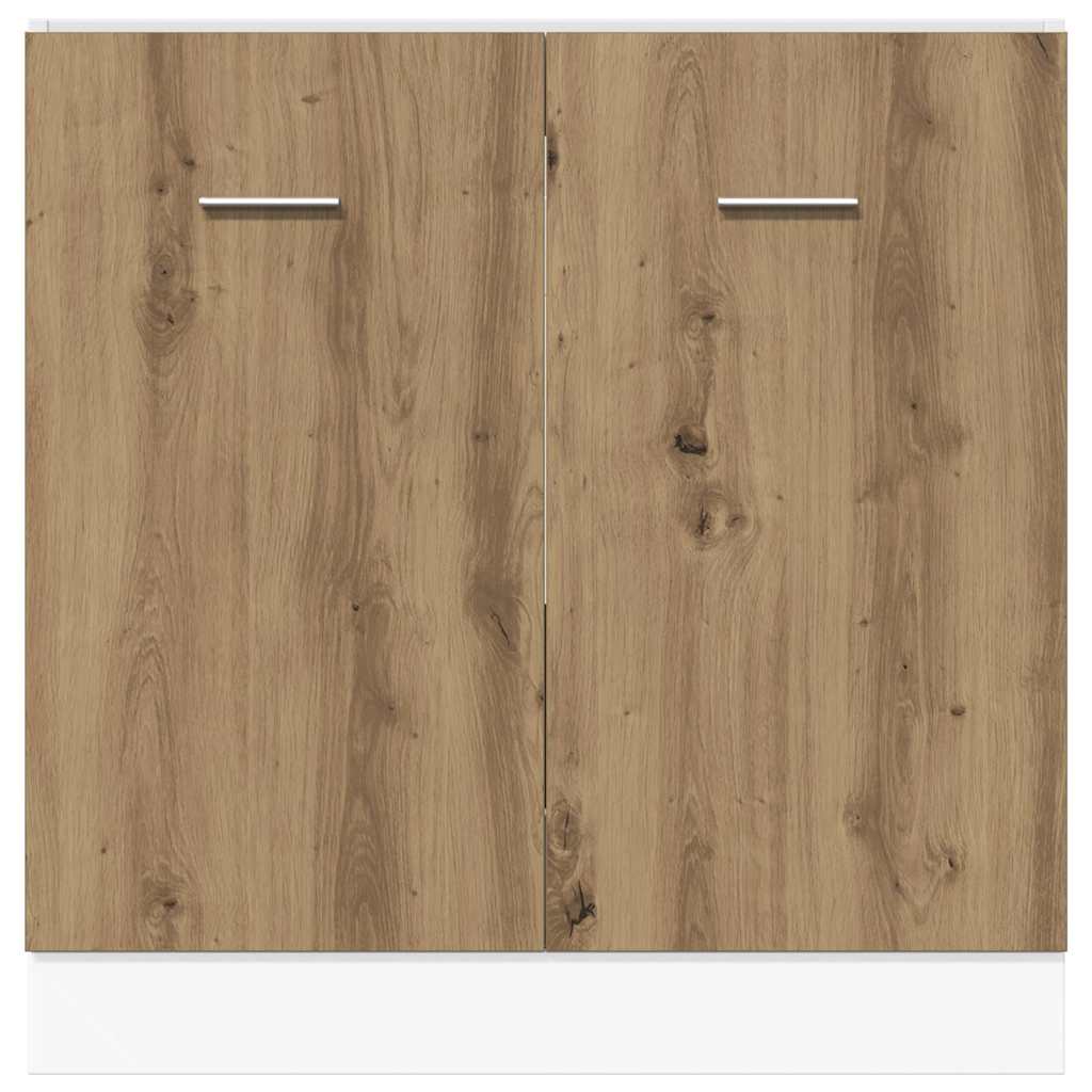 Lyon Under Sink Cabinet in Artisan Oak Finish 80 x 46 x 81.5 cm Particleboard
