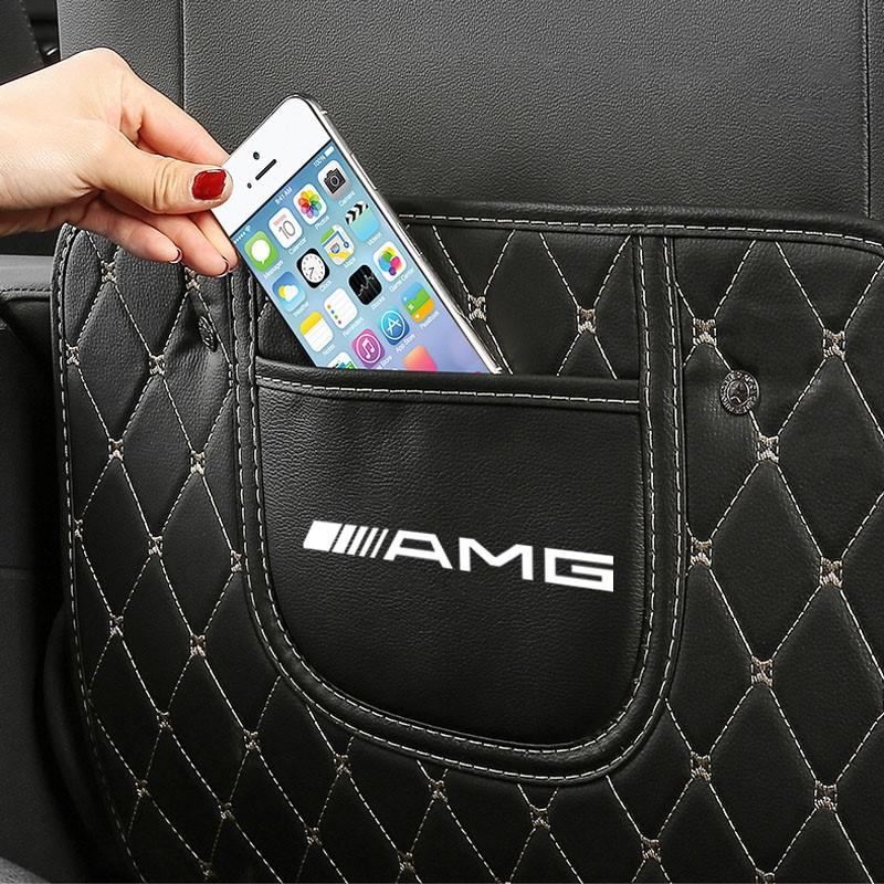 1Pcs Car Seat Backrest Anti Kick Protector Cover Pad Anti Dirt Mat Storage Bag For Mercedes Benz AMG W203 W204 W205 W209 W210 W2 CB1