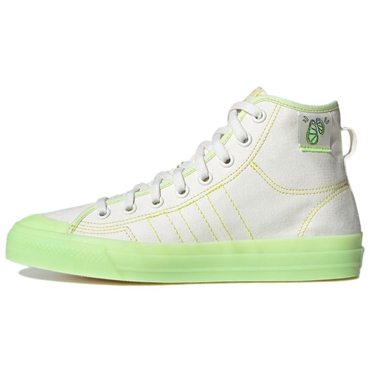 Adidas Originals Nizza Hi Rf Canvas Casual Durable Breathable High-Top Skate Shoes Unisex Sneakers Beige GX2706