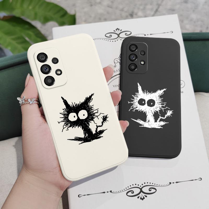 Нацарапанный чехол-кошка для Samsung Galaxy A73 A53 A33 A23 A13 A03 A72 A52 A52S A32 A22 A12 A02 A02S A71 A51 A31 A21S 4G 5G