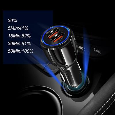 USB-зарядное устройство 12/24 В, универсальный светодиодный индикатор, двухпортовый, быстрая зарядка, QC3.0, автомобильное зарядное устройство для боулинга для автомобиля