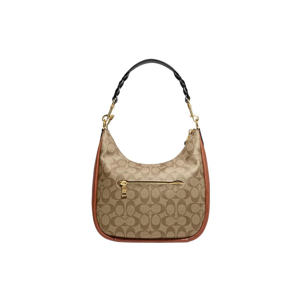 Coach Jules 29 Classic Monogram Zip Closure Canvas And Pebble Leather Tote Shoulder Crossbody Bag Large Women bags Khaki CF350-IME7V