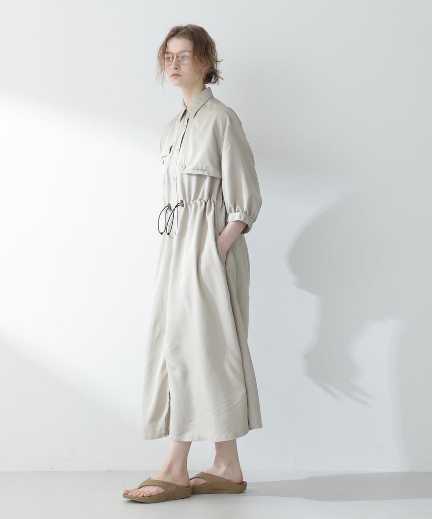 AVIREX STORM FLAP LONG SHIRT DRESS WOMEN'S F 040 beige 783-4220603