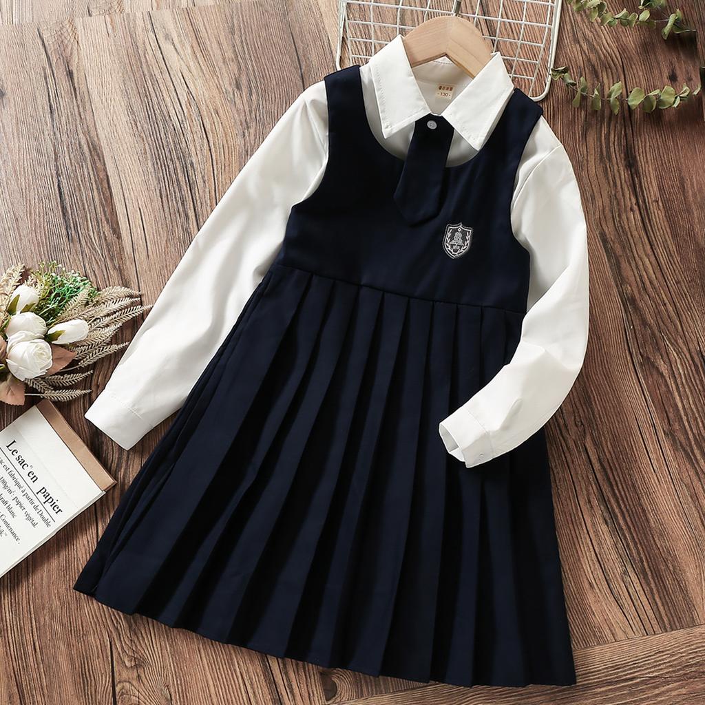 Baby Kids Sets for Girls Suits School Uniform Children Costumes Preppy Style Clothes for Teenagers Outfits 6 8 9 10 12 14 Years