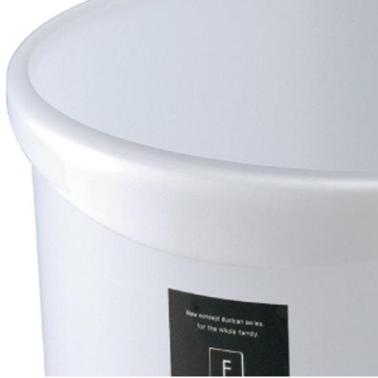 Risu Flexion Trash Can, Round, Metallic White, 8L, Made in Japan