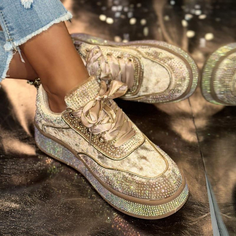 New Versatile Plus-size Women's Casual Shoes with Rhinestones