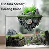 Многофункциональный плавающий остров для аквариума, декоративная скала с укрытием для рыб, экологичный скальный ландшафт для оформления аквариума