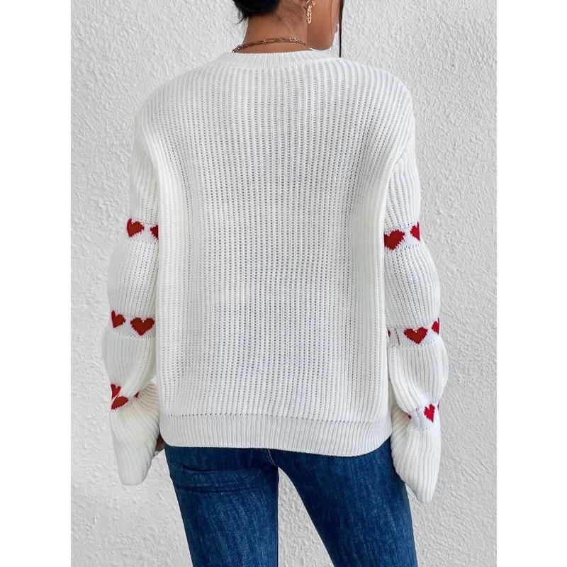 Весенне-осенний женский свитер-пуловер Loose Love Jacquard Knitwear