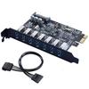 Сверхбыстрая карта PCI-E Express с 7 портами USB 3.0, 15-контактным разъемом питания SATA, адаптер PCIE с чипсетами VL805 и VL812