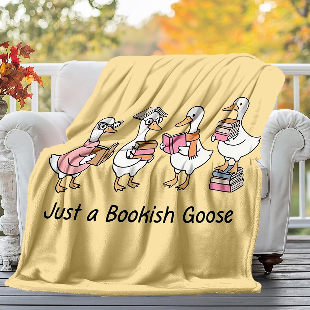 Bookish Goose Outdoor Flannel Blankets, Outdoor travel, Home Blankets, Fan Gifts,Suitable for All Seasons, Christmas Gifts. R1127035