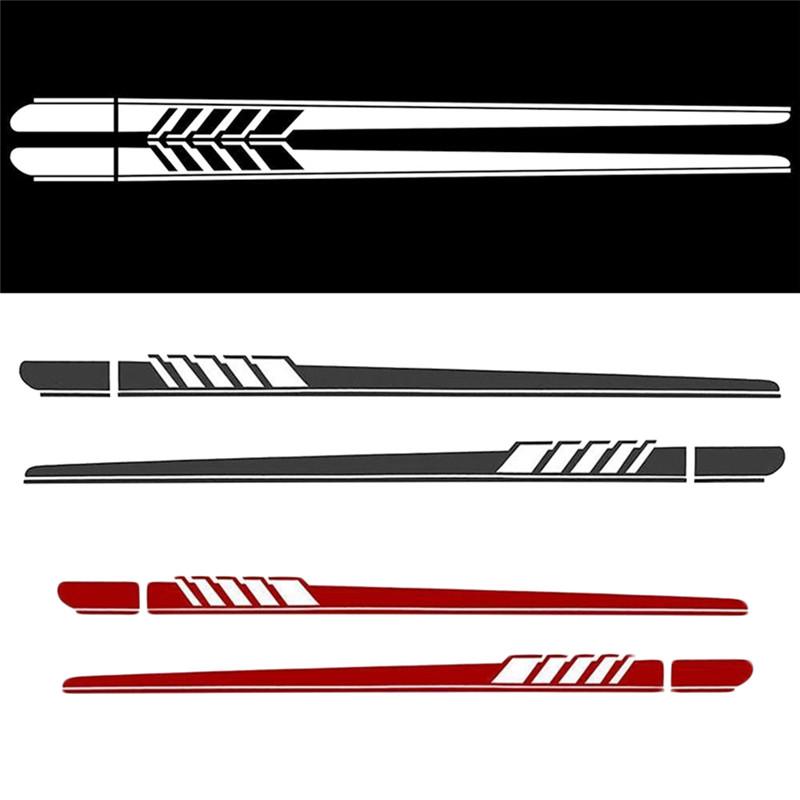 2 шт. боковые полосы автомобиля боковые полосы юбки графические виниловые наклейки наклейки гоночные спортивные автомобили кузов DIY обертывание автомобильные аксессуары