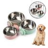 Миска для собак из нержавеющей стали, кормушка, клетка, подвесная миска для домашних животных, диспенсер для воды, контейнер для корма для собак, миски для кошек, принадлежности для щенков
